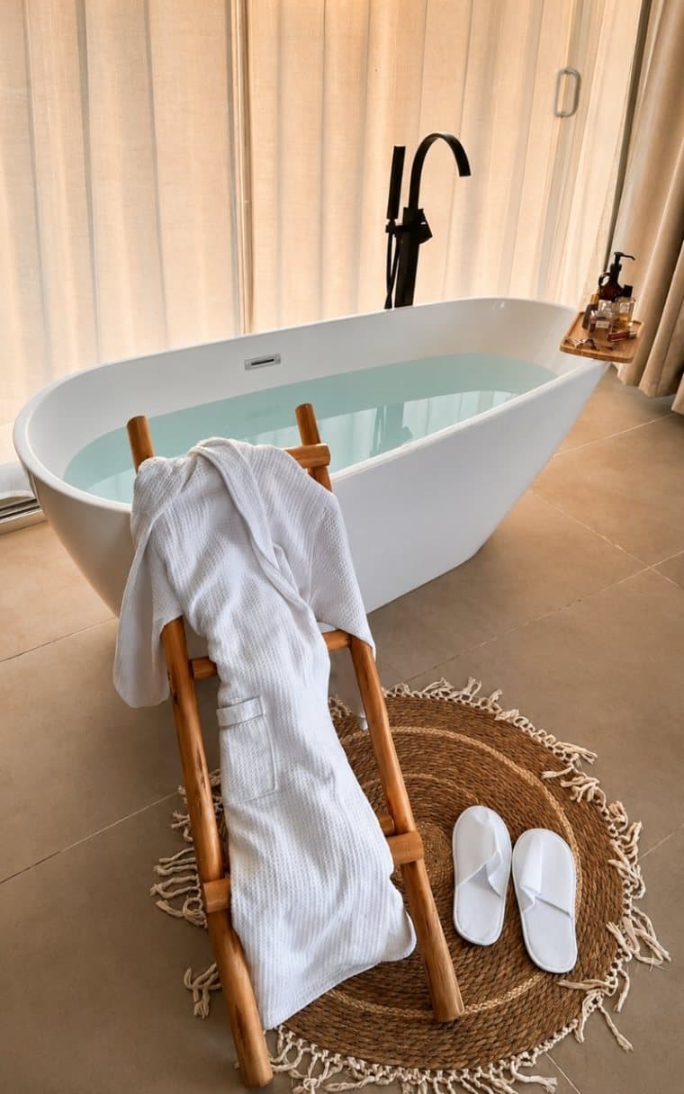 Warm water with Aura salts